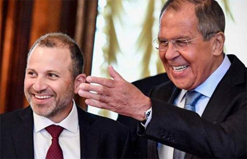 Yebran Bassil con su homólogo ruso Serguéi Lavrov Bassil aboga por convertir Líbano en centro de diálogo de civilizaciones y religiones